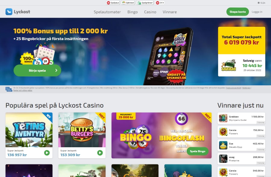 Lyckost casino startsida
