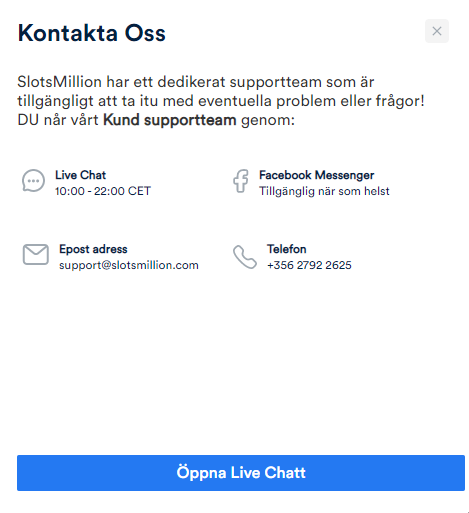 Slotsmillion kundtjänst