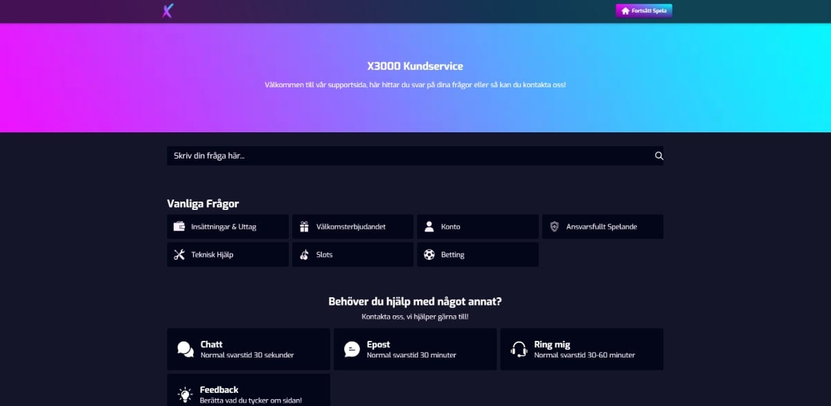 X3000 casino support