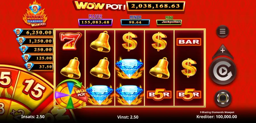 blazing diamonds wowpot slot