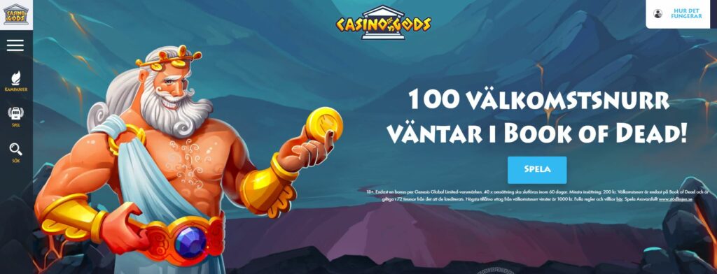 casinogods 100 freespins