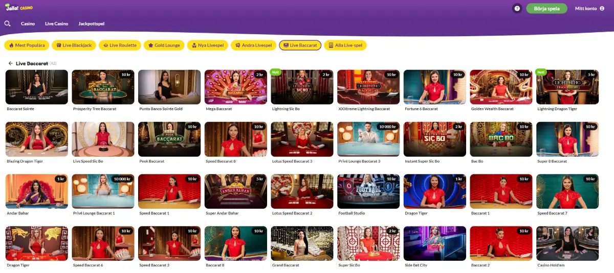 jalla casino baccarat