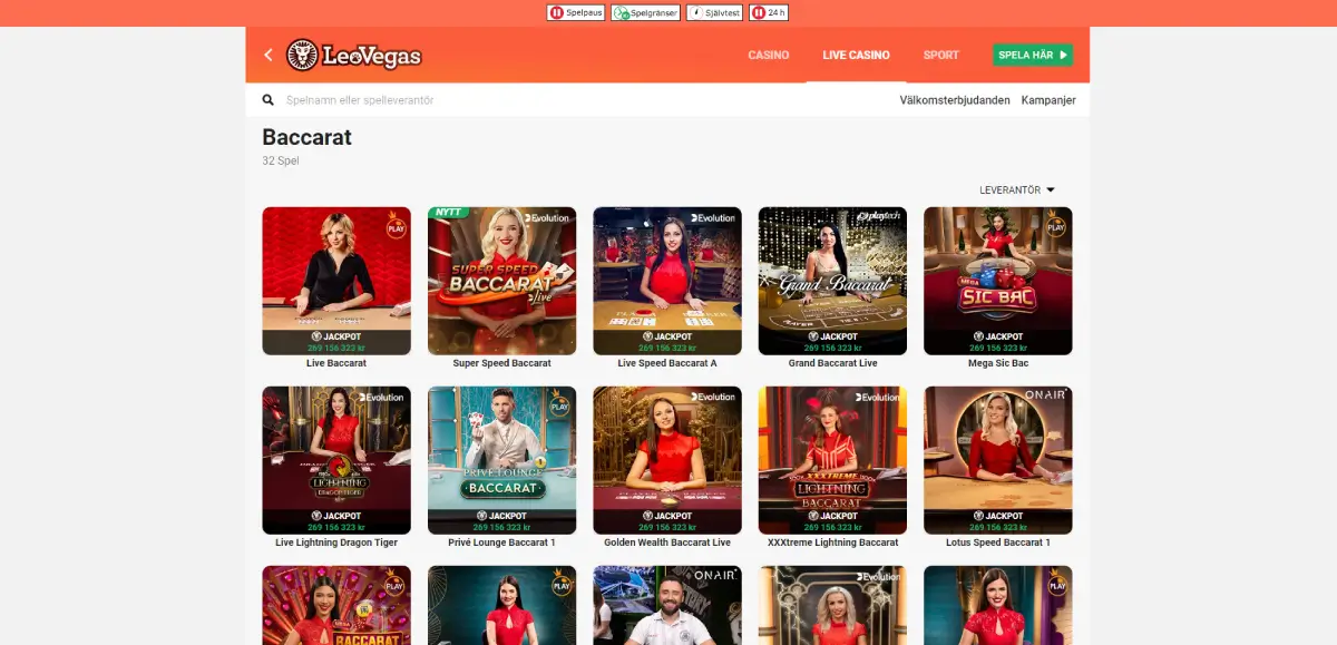 leovegas baccarat