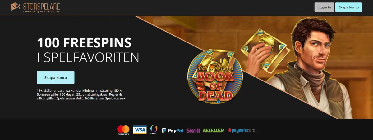 storspelare casino bonus free spins