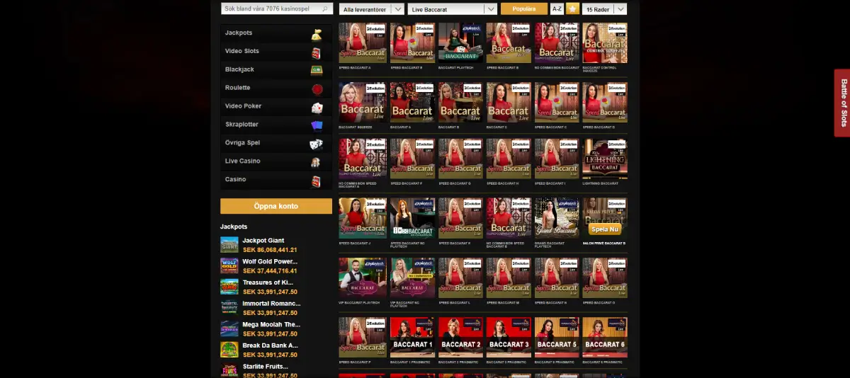 videoslots baccarat